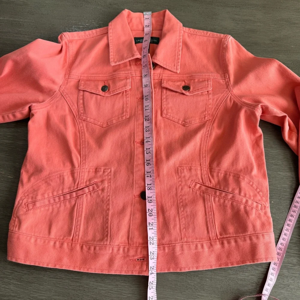 Ralph Lauren Coral Denim Jacket L Salmon Pink Color - Picture 14 of 14